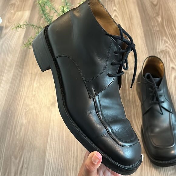 NEAR PERFECT AVITTO HANDMADE ITALIAN MENS BLACK DRESS BOOTS SIZE 43.5 (10.5) - Picture 4 of 9